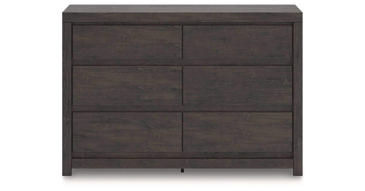 Fraluna King Panel Bed with Dresser in Charcoal from Ashley Furniture - Luna Furniture