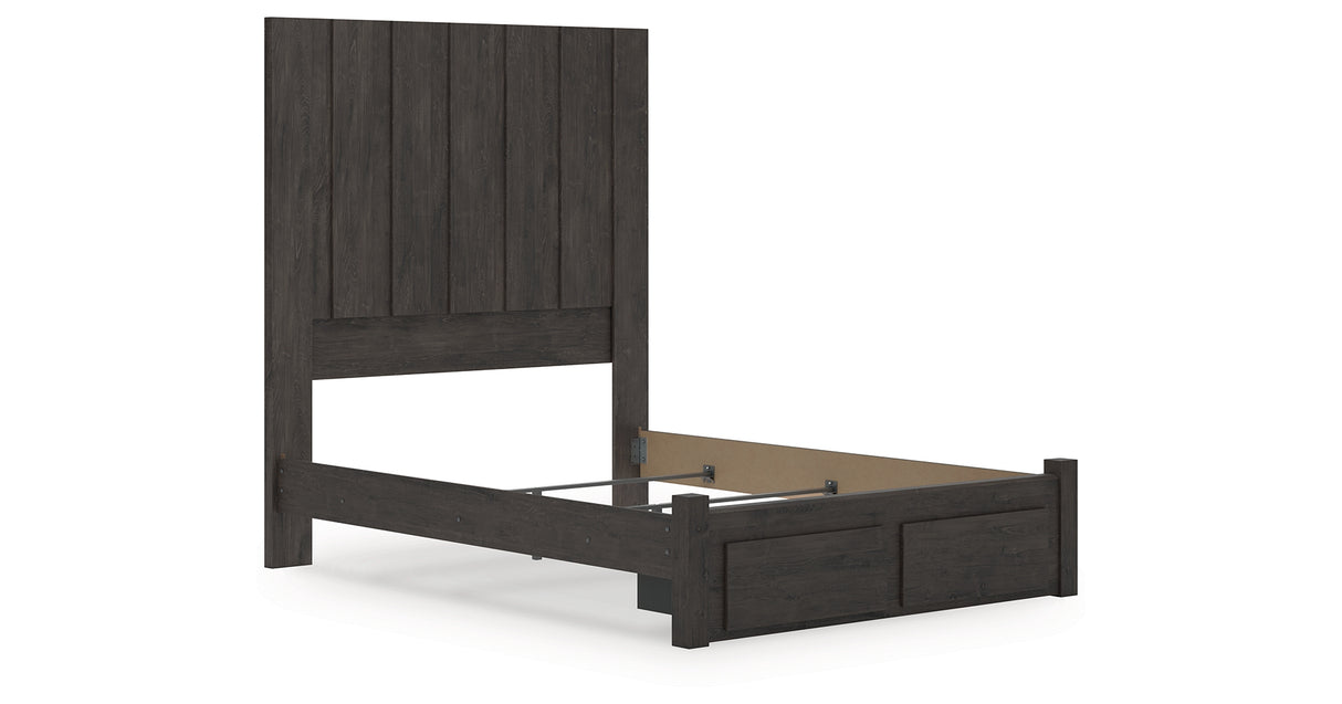 Fraluna Queen Panel Storage Bed with Dresser in Charcoal from Ashley Furniture - Luna Furniture