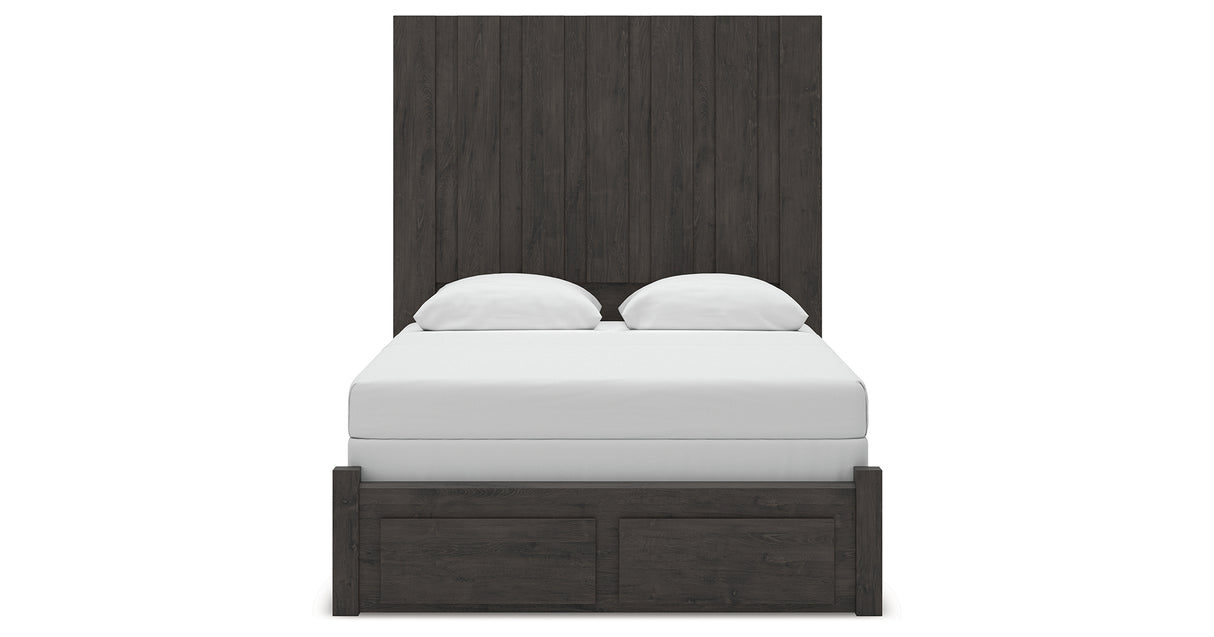 Fraluna Queen Panel Storage Bed with Dresser and Nightstand in Charcoal from Ashley Furniture - Luna Furniture