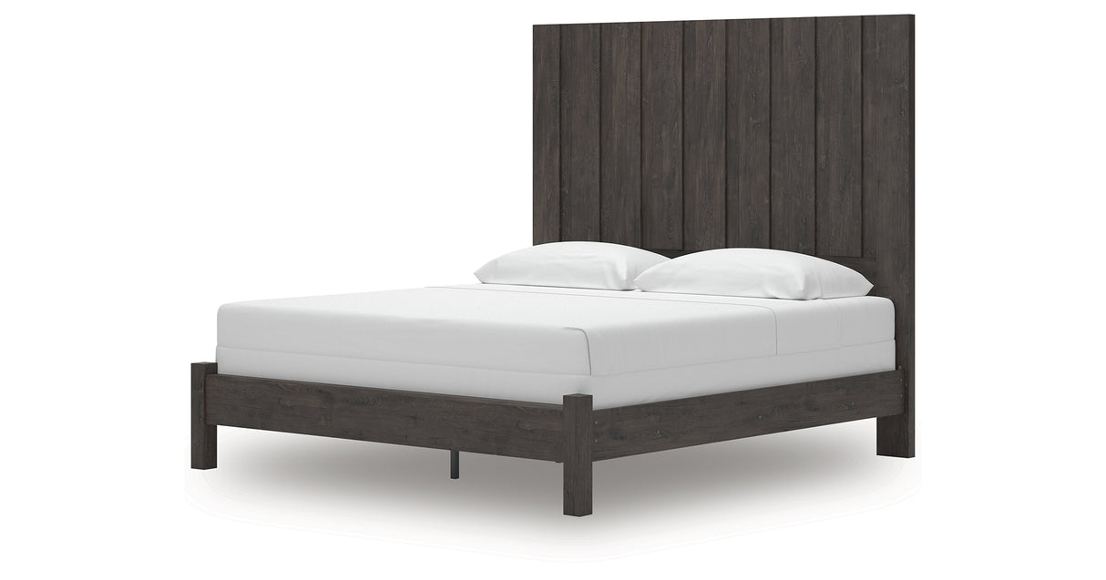 Fraluna King Panel Bed with Dresser and Nightstand in Charcoal from Ashley Furniture - Luna Furniture