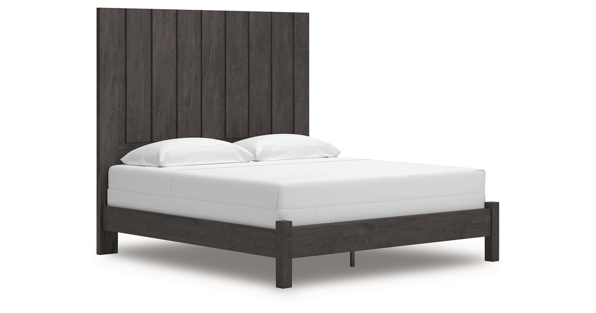 Fraluna King Panel Bed with Dresser and Nightstand in Charcoal from Ashley Furniture - Luna Furniture