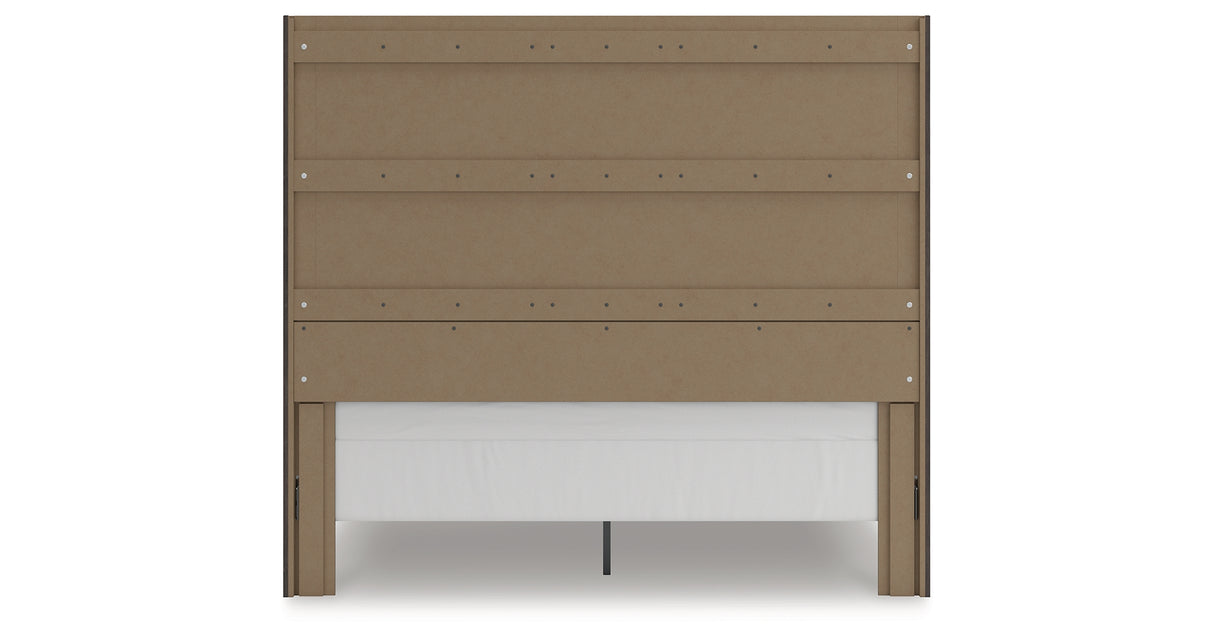 Fraluna King Panel Storage Bed with Mirrored Dresser in Charcoal from Ashley Furniture - Luna Furniture