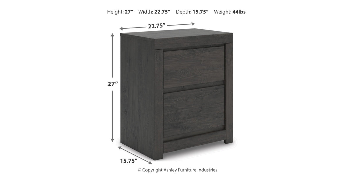 Fraluna King Panel Storage Bed with Dresser and Nightstand in Charcoal from Ashley Furniture - Luna Furniture