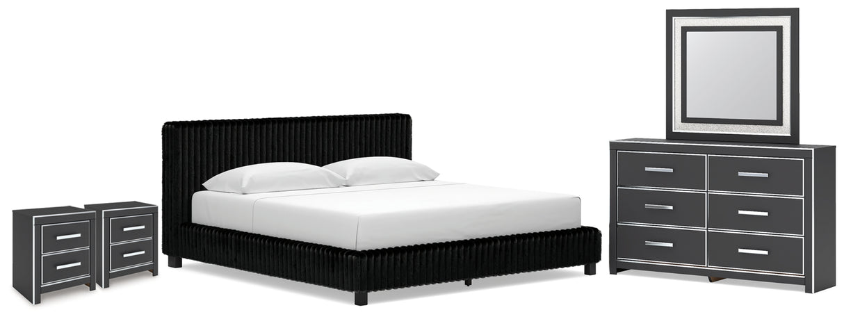 Zuraleus King Upholstered Bed, Dresser, Mirror and 2 Nightstands from Ashley Furniture - Luna Furniture