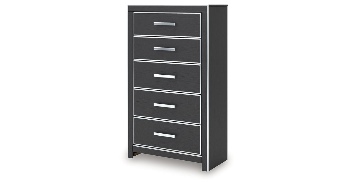 Zuraleus Black King Storage Bed, Dresser, Mirror, Chest and Nightstand from Ashley - Luna Furniture