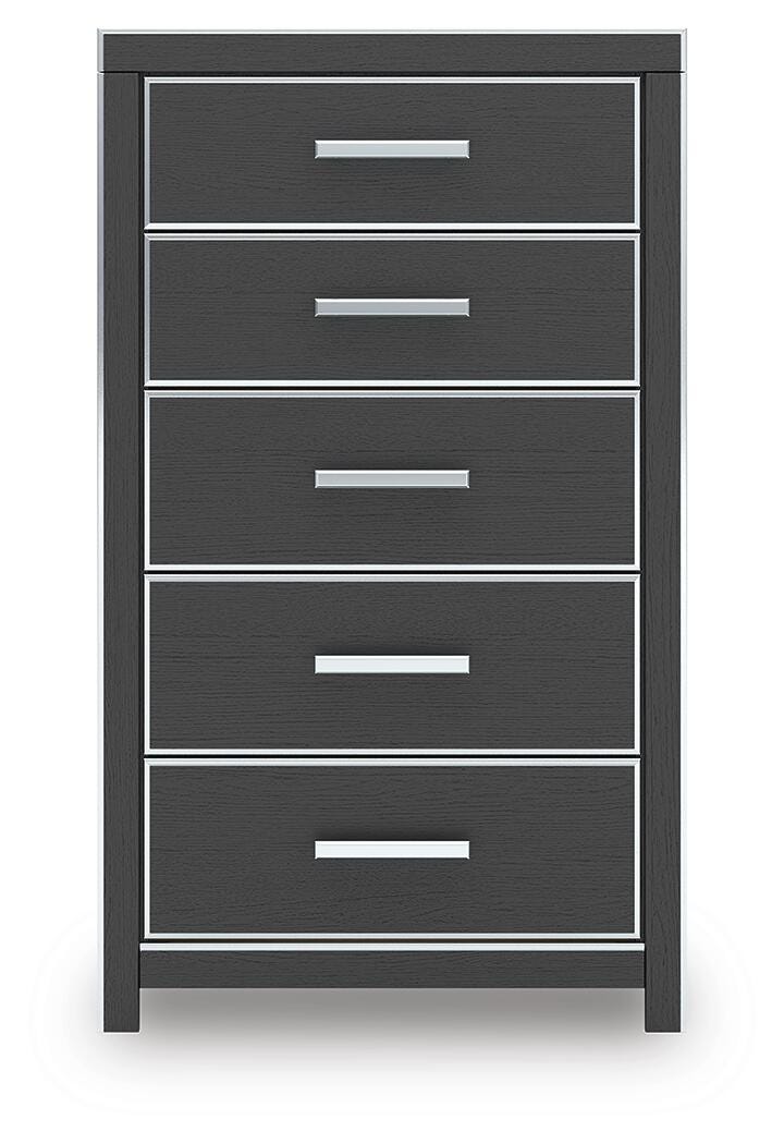 Zuraleus Black King Upholstered Bed, 2 Chests and 2 Nightstands from Ashley - Luna Furniture