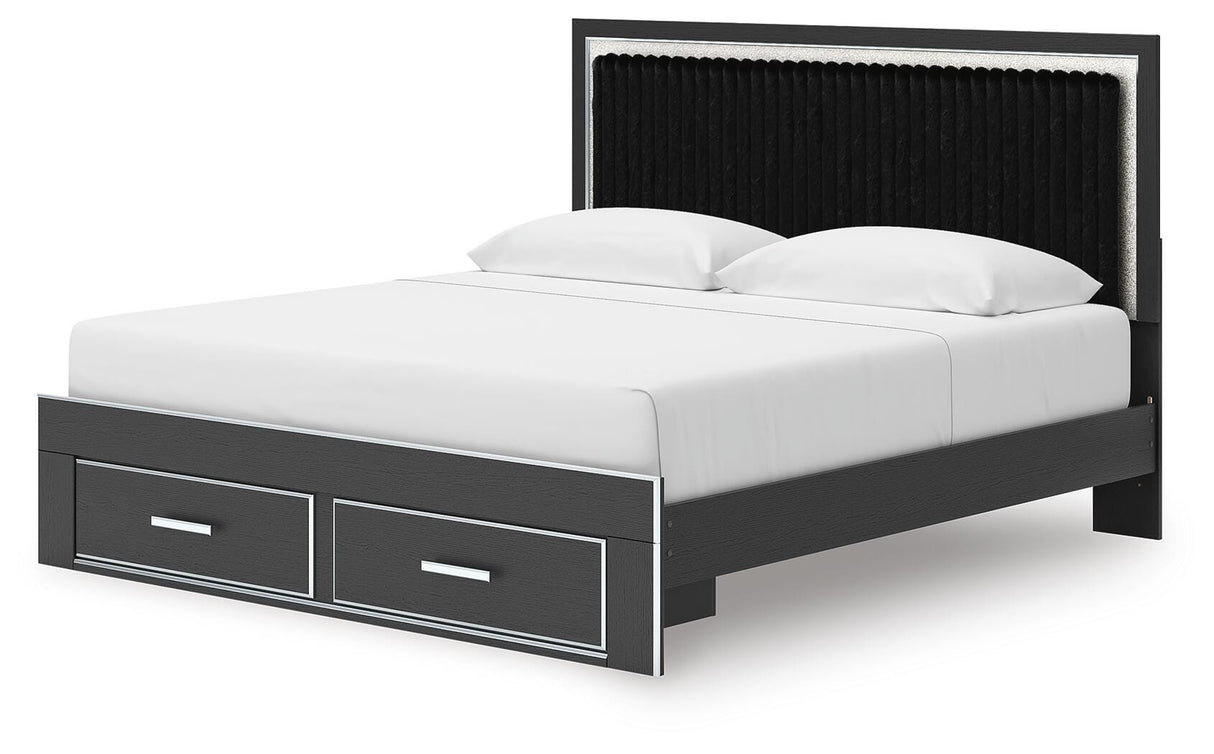 Zuraleus Black King Storage Bed, Dresser, Mirror, Chest and Nightstand from Ashley - Luna Furniture