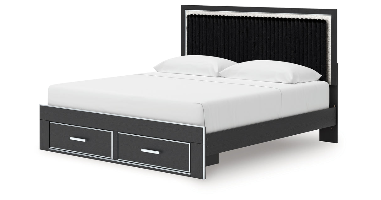 Zuraleus Black King Storage Bed, Dresser, Mirror, Chest and Nightstand from Ashley - Luna Furniture