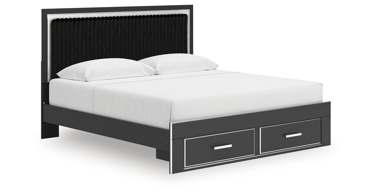 Zuraleus Black King Storage Bed, Dresser, Mirror, Chest and Nightstand from Ashley - Luna Furniture