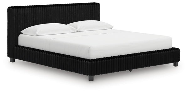 Zuraleus Black California King Upholstered Bed