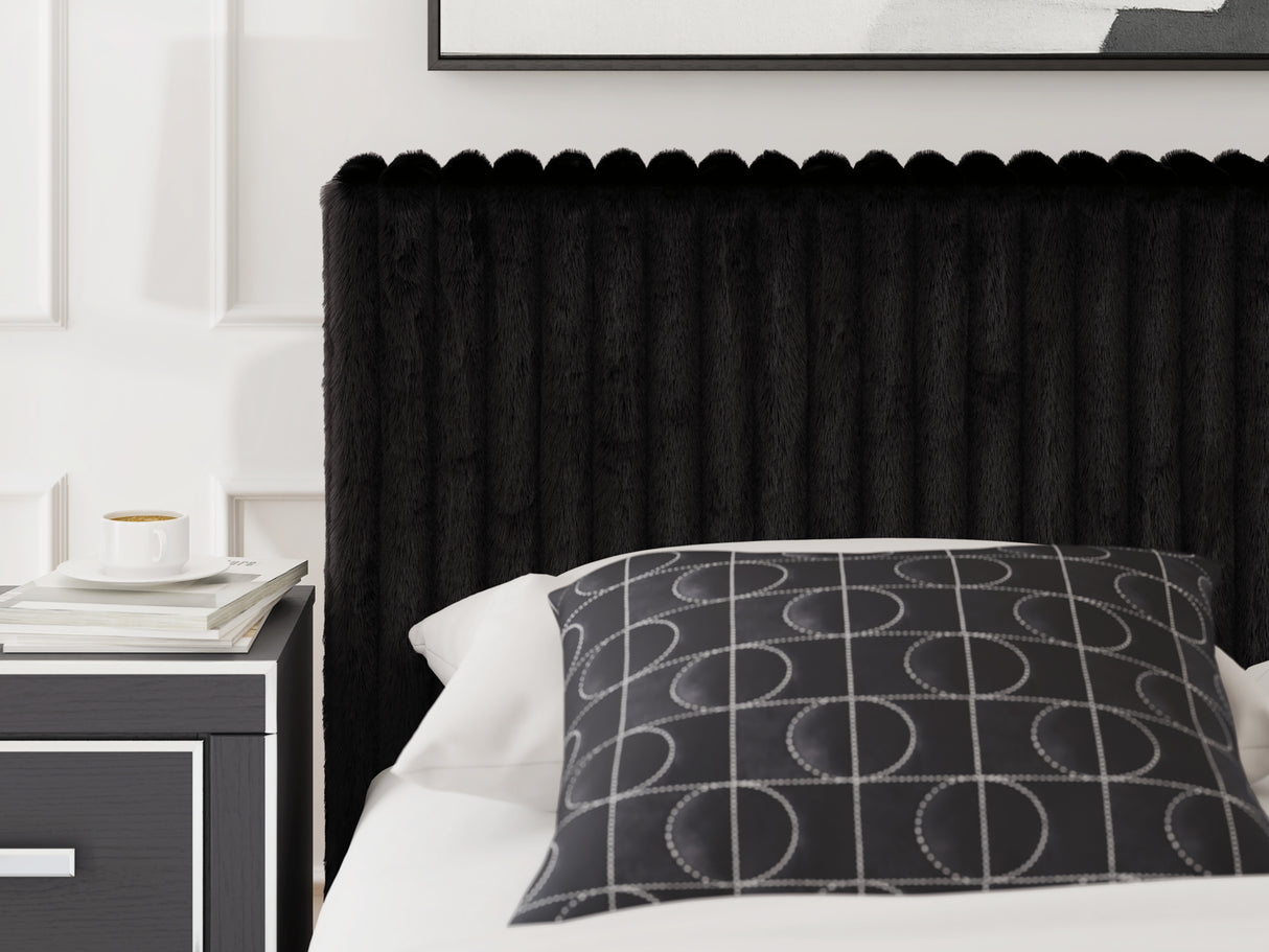 Zuraleus Black California King Upholstered Bed from Ashley Furniture - Luna Furniture