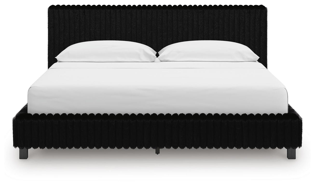 Zuraleus Black California King Upholstered Bed from Ashley Furniture - Luna Furniture