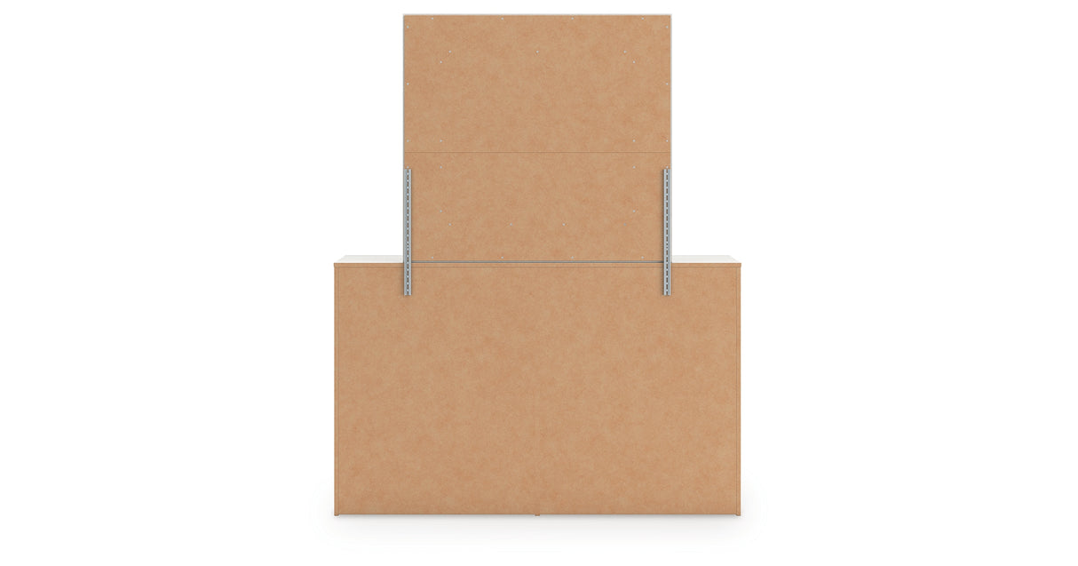 Zuraleus White California King Upholstered Bed with Mirrored Dresser and Nightstand from Ashley Furniture - Luna Furniture