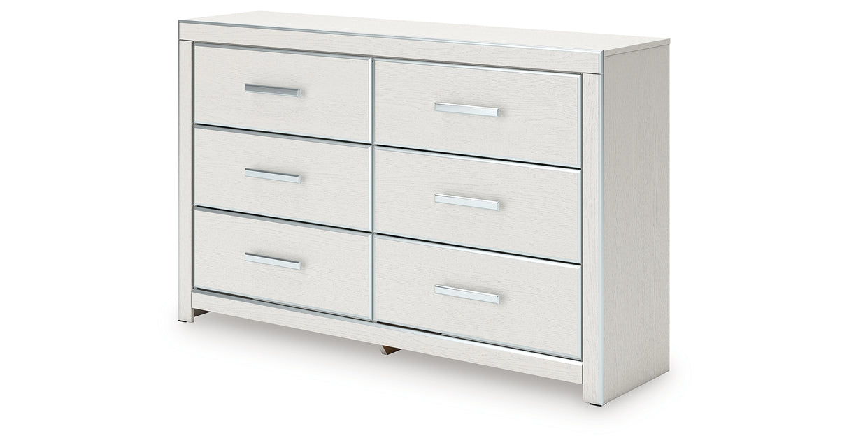 Zuraleus White King Upholstered Panel Storage Bed with Dresser and Nightstand from Ashley - Luna Furniture