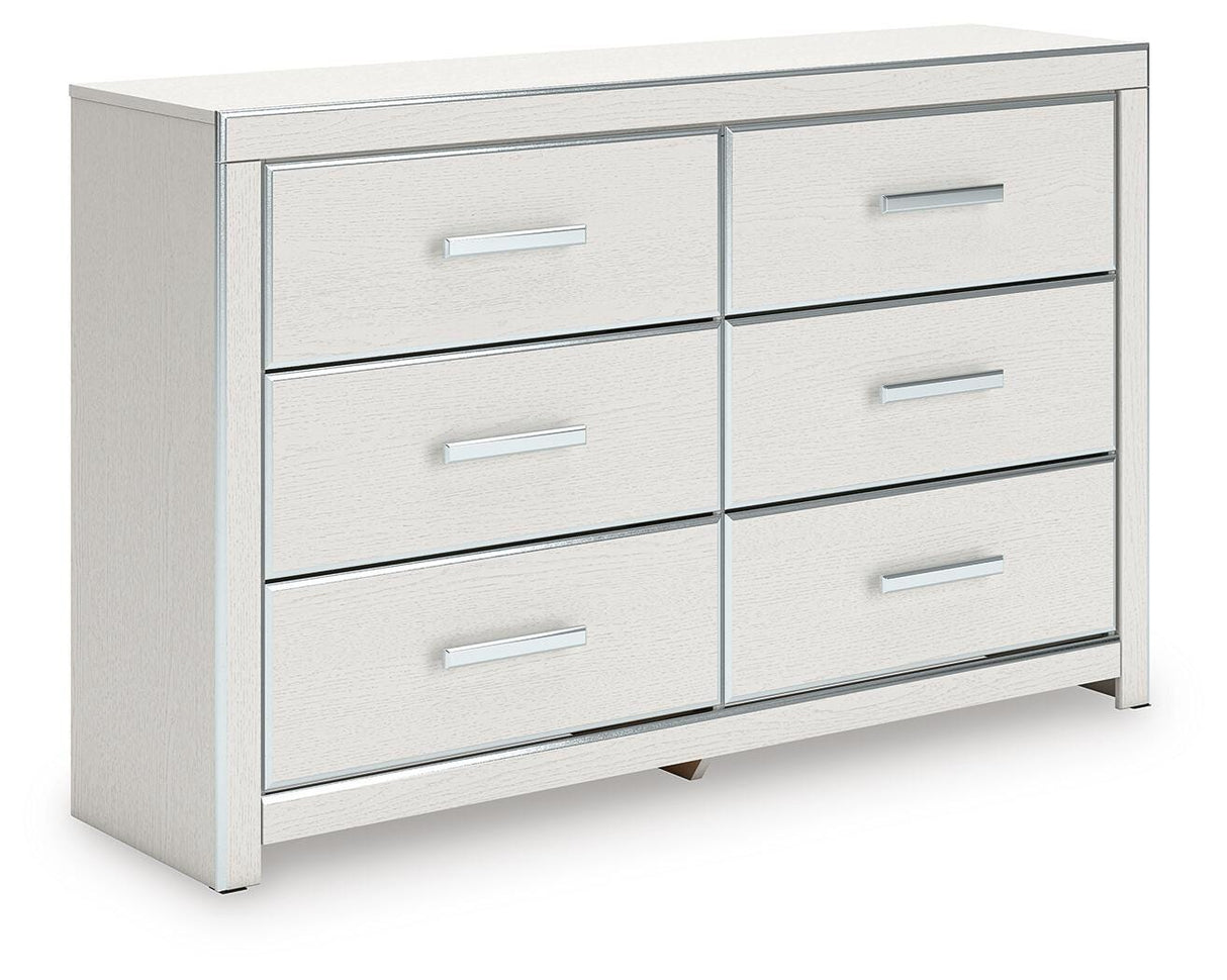 Zuraleus White Queen Upholstered Panel Bed with Dresser and Nightstand from Ashley - Luna Furniture