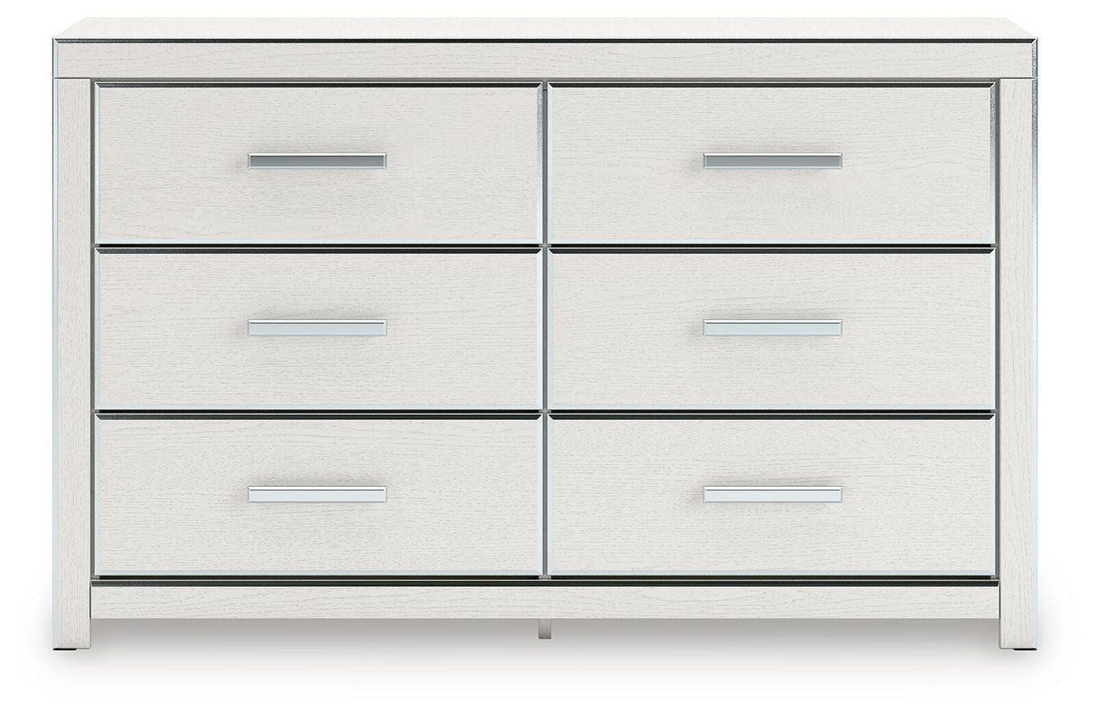 Zuraleus White Queen Upholstered Panel Bed with Dresser and Nightstand from Ashley - Luna Furniture