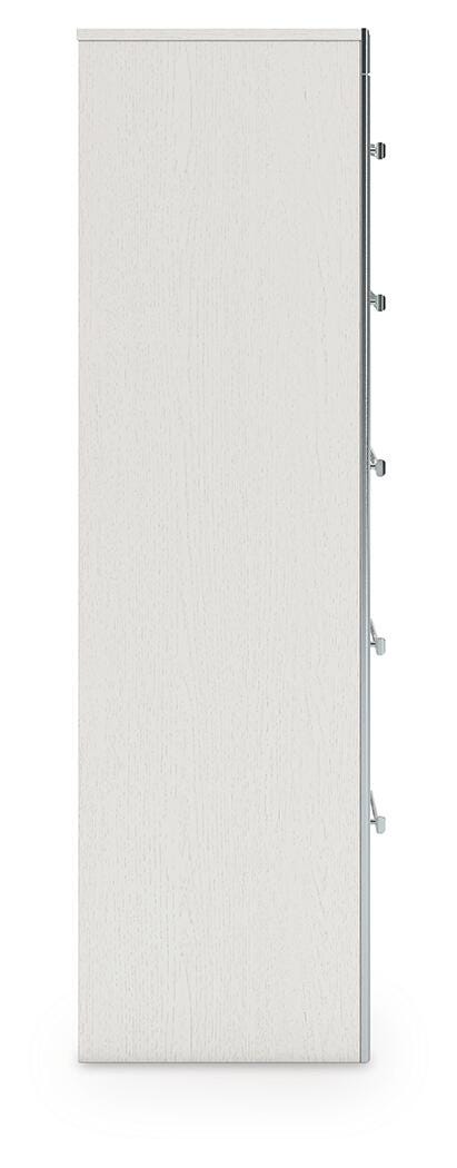 Zuraleus White California King Upholstered Bed with Mirrored Dresser and Chest from Ashley Furniture - Luna Furniture