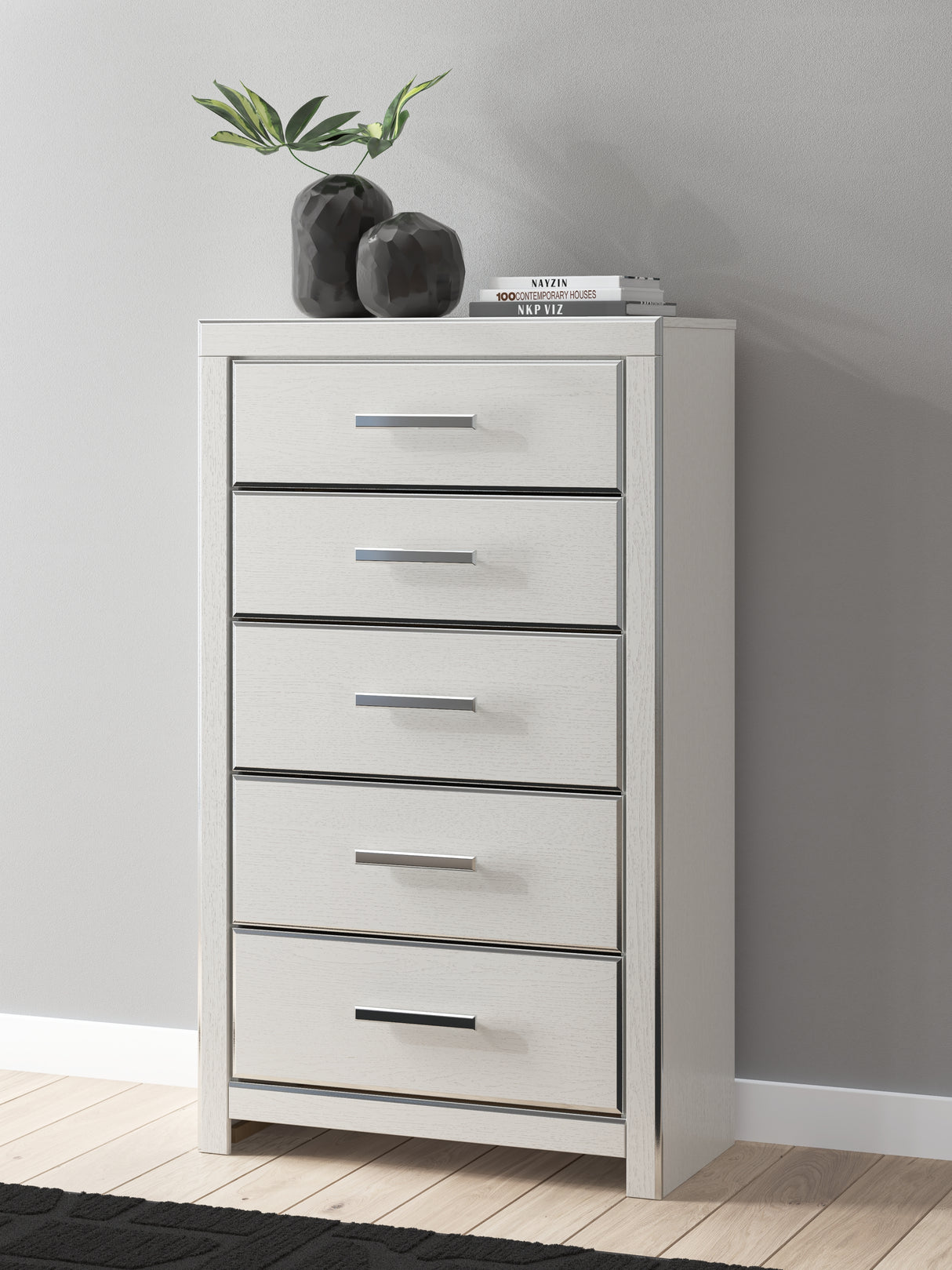 Zuraleus White Queen Upholstered Panel Storage Bed with Dresser and Chest from Ashley - Luna Furniture