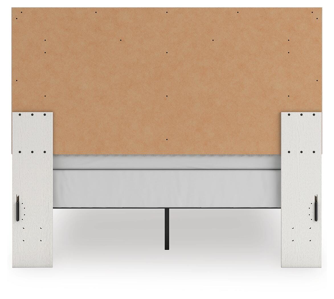 Zuraleus White Queen Upholstered Panel Bed with Dresser and Chest from Ashley - Luna Furniture