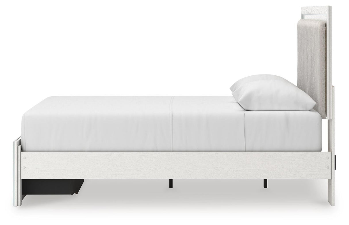 Zuraleus White Queen Upholstered Panel Storage Bed with Dresser and Chest from Ashley - Luna Furniture