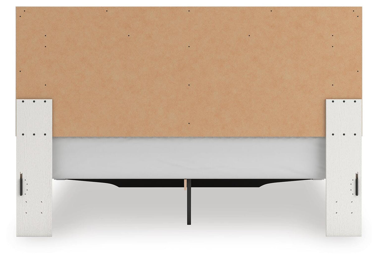 Zuraleus White King Upholstered Panel Storage Bed with Dresser and Nightstand from Ashley - Luna Furniture