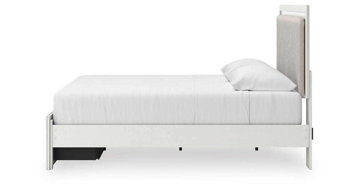 Zuraleus White King Upholstered Panel Storage Bed with Dresser and Nightstand from Ashley - Luna Furniture