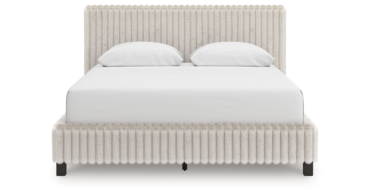 Zuraleus White Queen Upholstered Bed with Dresser and Nightstand from Ashley Furniture - Luna Furniture