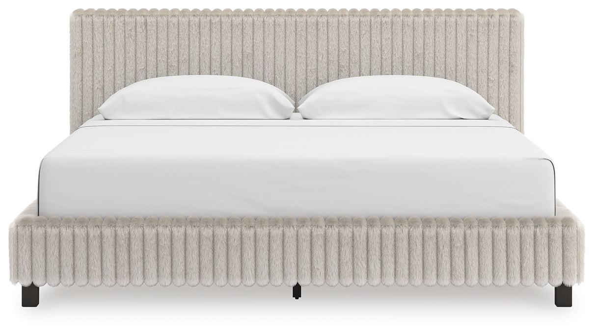 Zuraleus White California King Upholstered Bed from Ashley Furniture - Luna Furniture