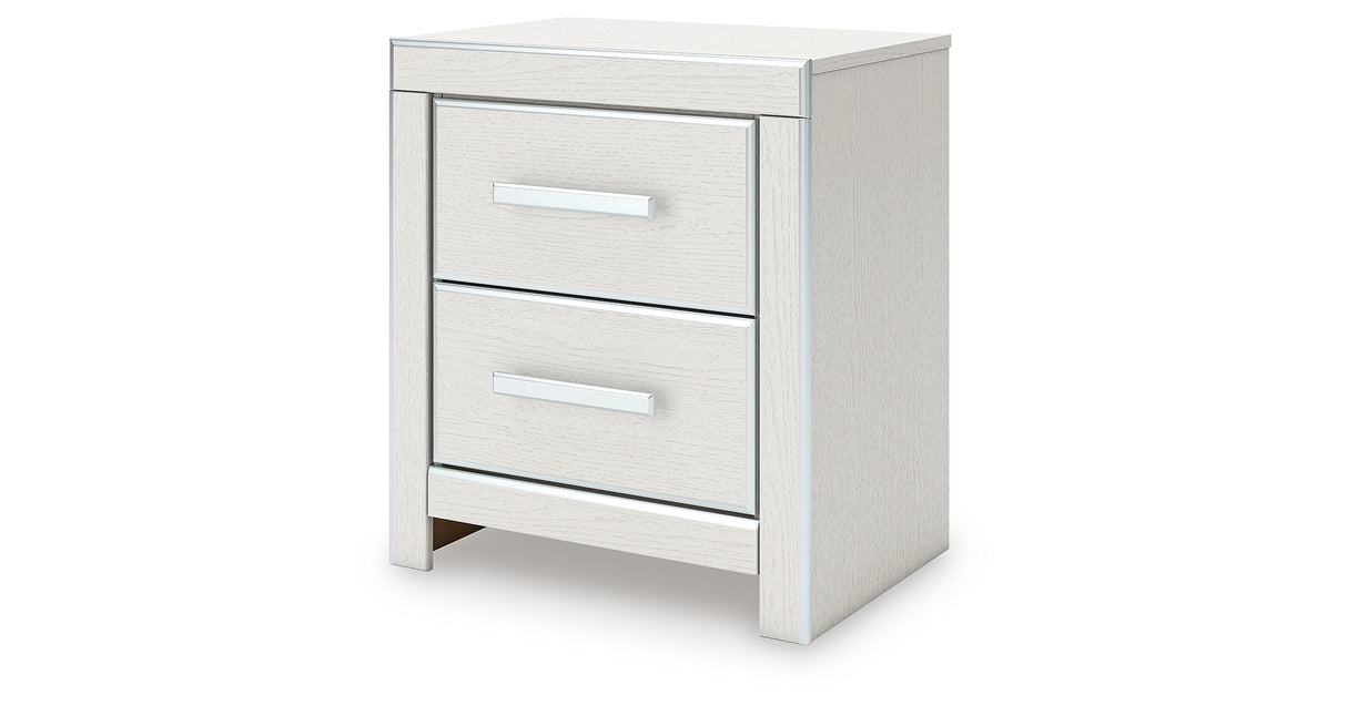 Zuraleus White Queen Upholstered Panel Bed with Dresser and Nightstand from Ashley - Luna Furniture