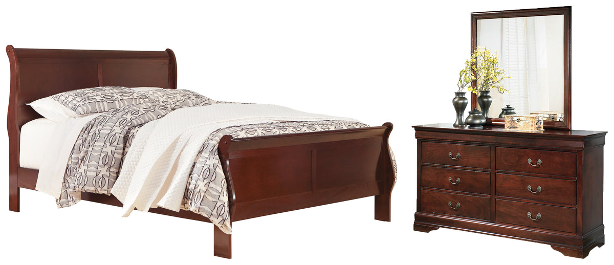 Alisdair Reddish Brown King Sleigh Bed, Dresser and Mirror from Ashley Furniture - Luna Furniture