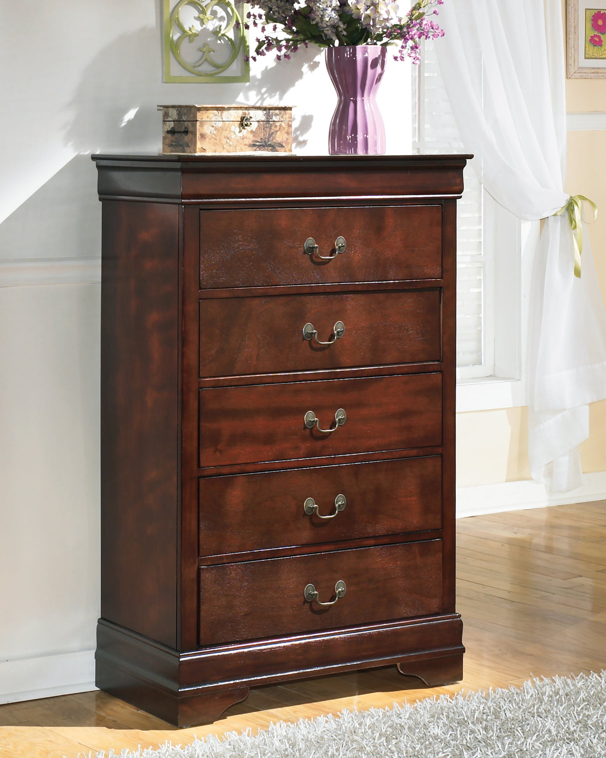 Alisdair Brown Queen Sleigh Bed, Dresser, Chest and Nightstand from Ashley - Luna Furniture
