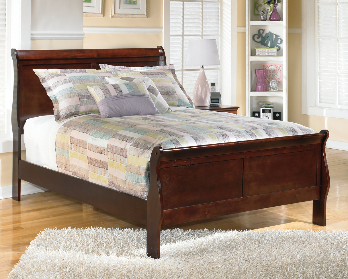 Alisdair Reddish Brown Full Sleigh Bed, Dresser, Mirror, Chest and Nightstand from Ashley Furniture - Luna Furniture