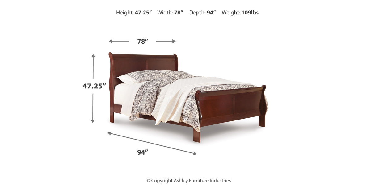 Alisdair California King Sleigh Bed with Mirrored Dresser in Reddish Brown from Ashley Furniture - Luna Furniture