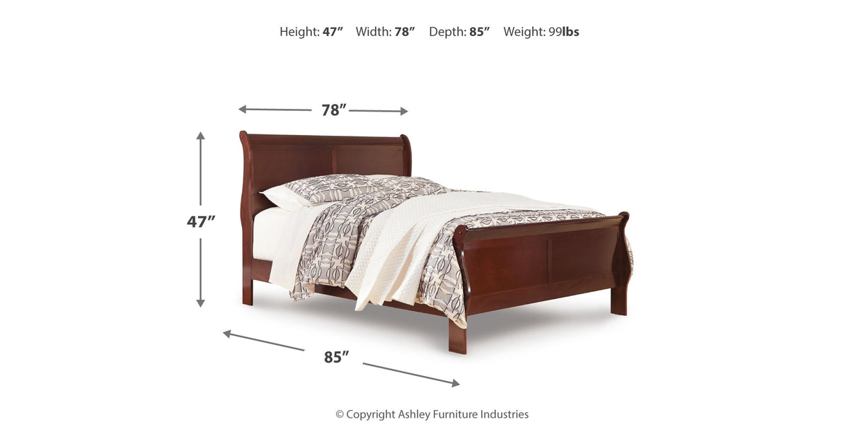 Alisdair King Sleigh Bed with Mirrored Dresser, Chest and 2 Nightstands in Reddish Brown from Ashley Furniture - Luna Furniture