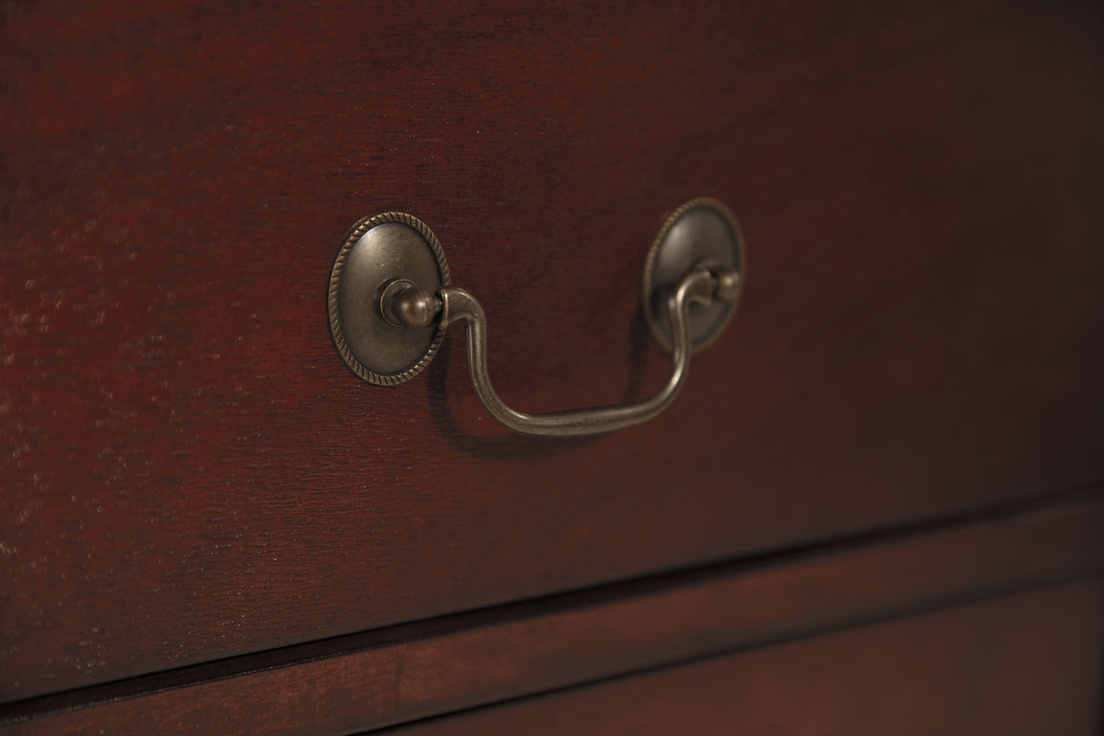 Alisdair Reddish Brown Twin Sleigh Bed, Dresser, Mirror, Chest and Nightstand from Ashley Furniture - Luna Furniture