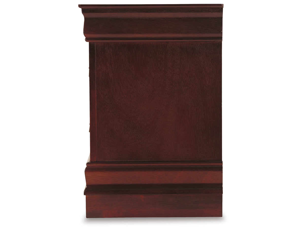 Alisdair King Sleigh Bed with Mirrored Dresser, Chest and 2 Nightstands in Reddish Brown from Ashley Furniture - Luna Furniture