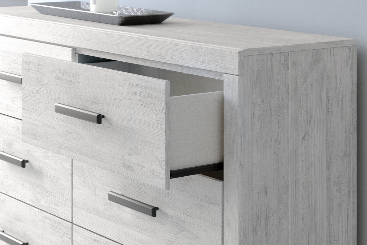 Cayboni Queen Panel Bed with Dresser and Nightstand in Whitewash from Ashley - Luna Furniture