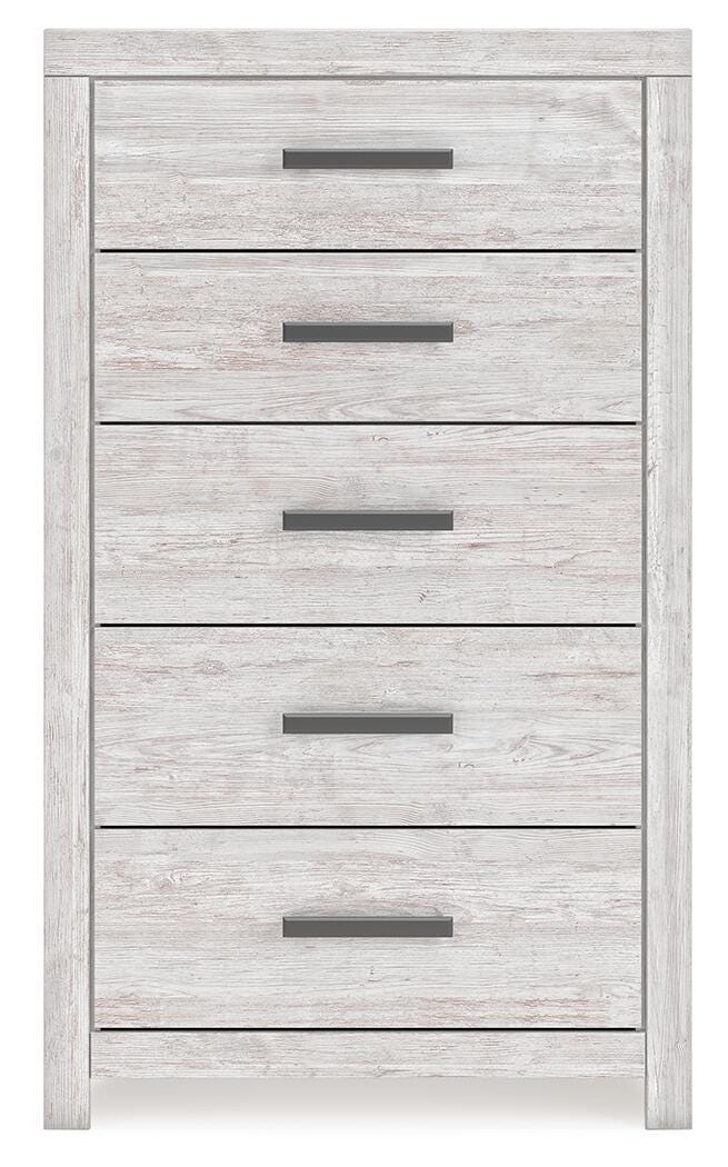 Cayboni Whitewash King Panel Bed, Dresser, Mirror and Chest from Ashley Furniture - Luna Furniture