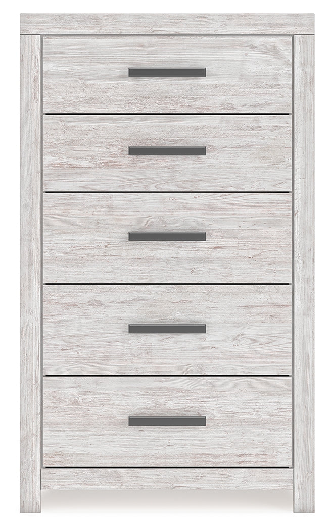 Cayboni Whitewash Full Panel Bed, Dresser, Mirror, Chest and 2 Nightstands from Ashley Furniture - Luna Furniture