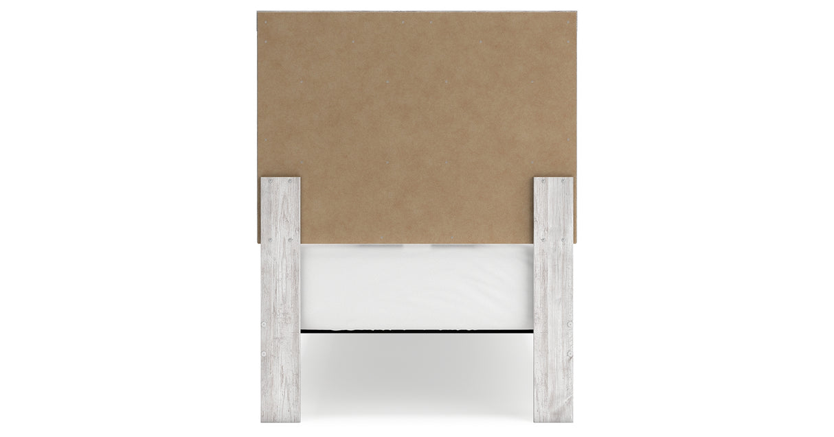 Cayboni Twin Panel Bed with Mirrored Dresser, Chest and Nightstand in Whitewash from Ashley Furniture - Luna Furniture
