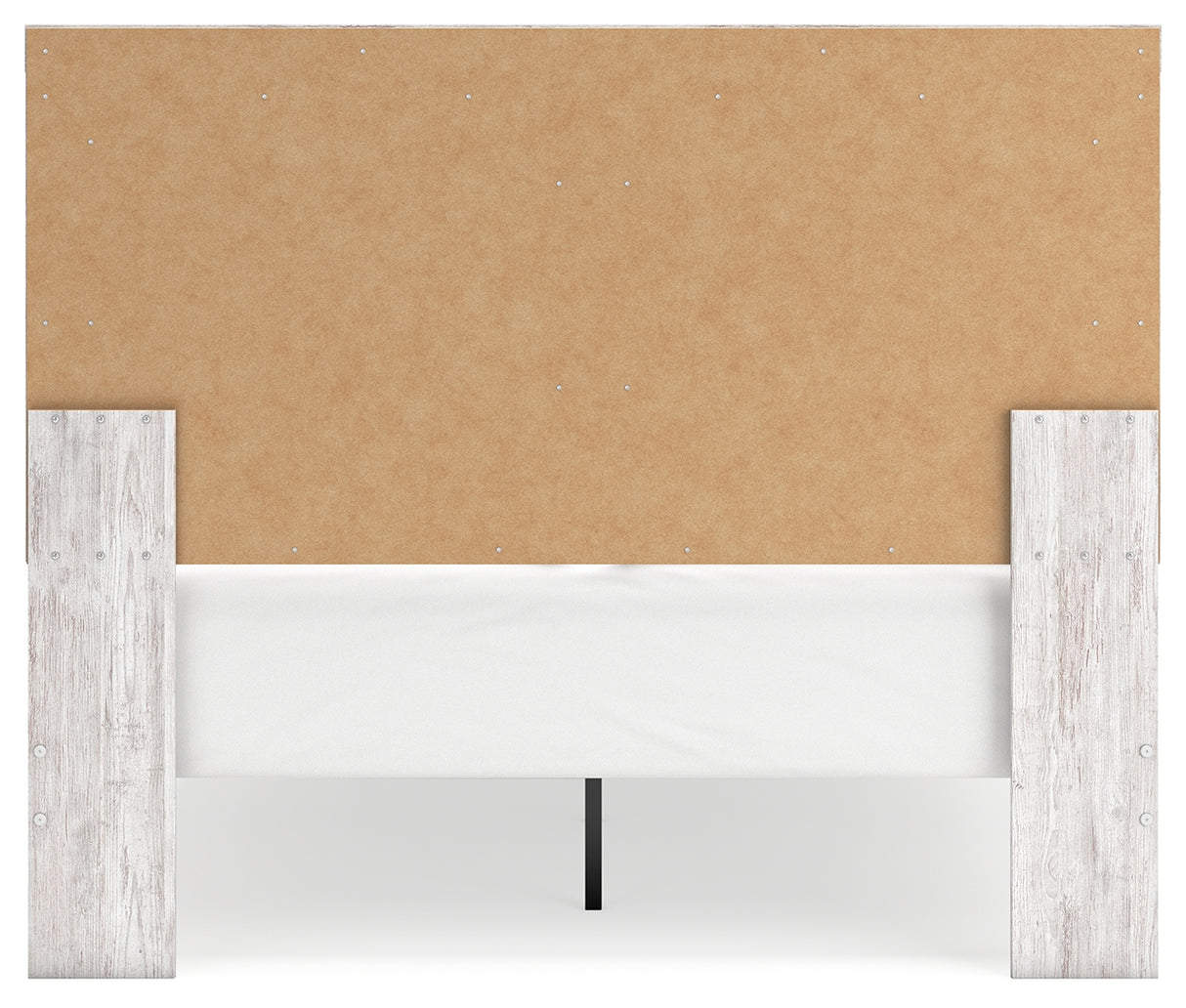 Cayboni Queen Panel Bed with Mirrored Dresser in Whitewash from Ashley Furniture - Luna Furniture