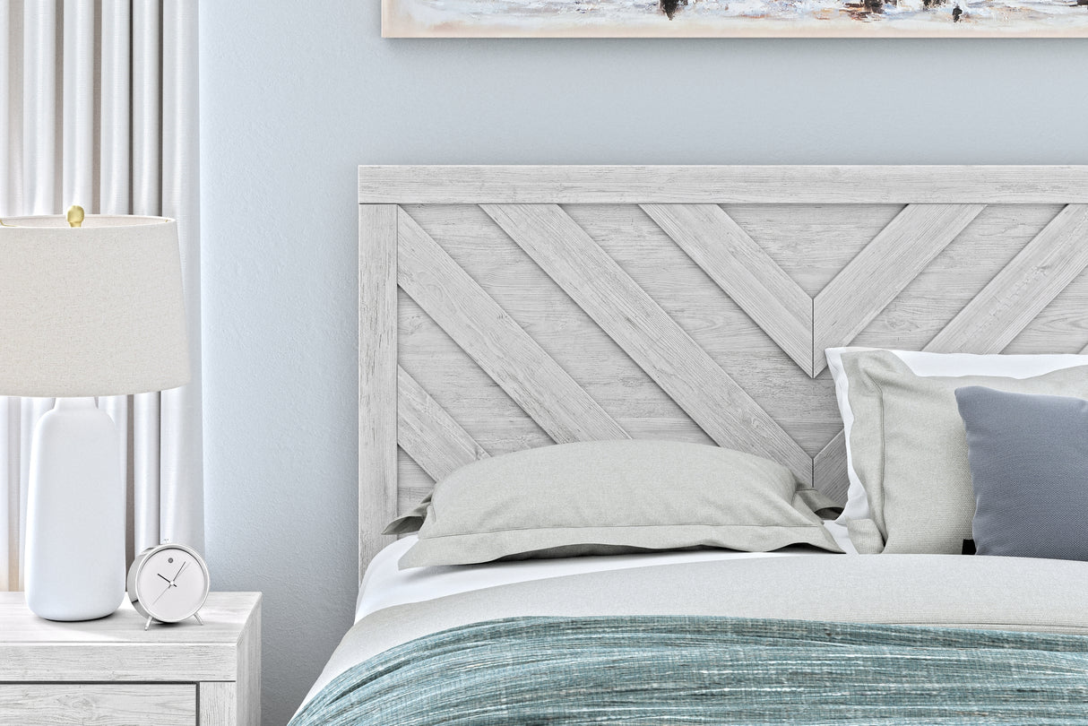 Cayboni Queen Panel Bed with Dresser and Nightstand in Whitewash from Ashley - Luna Furniture