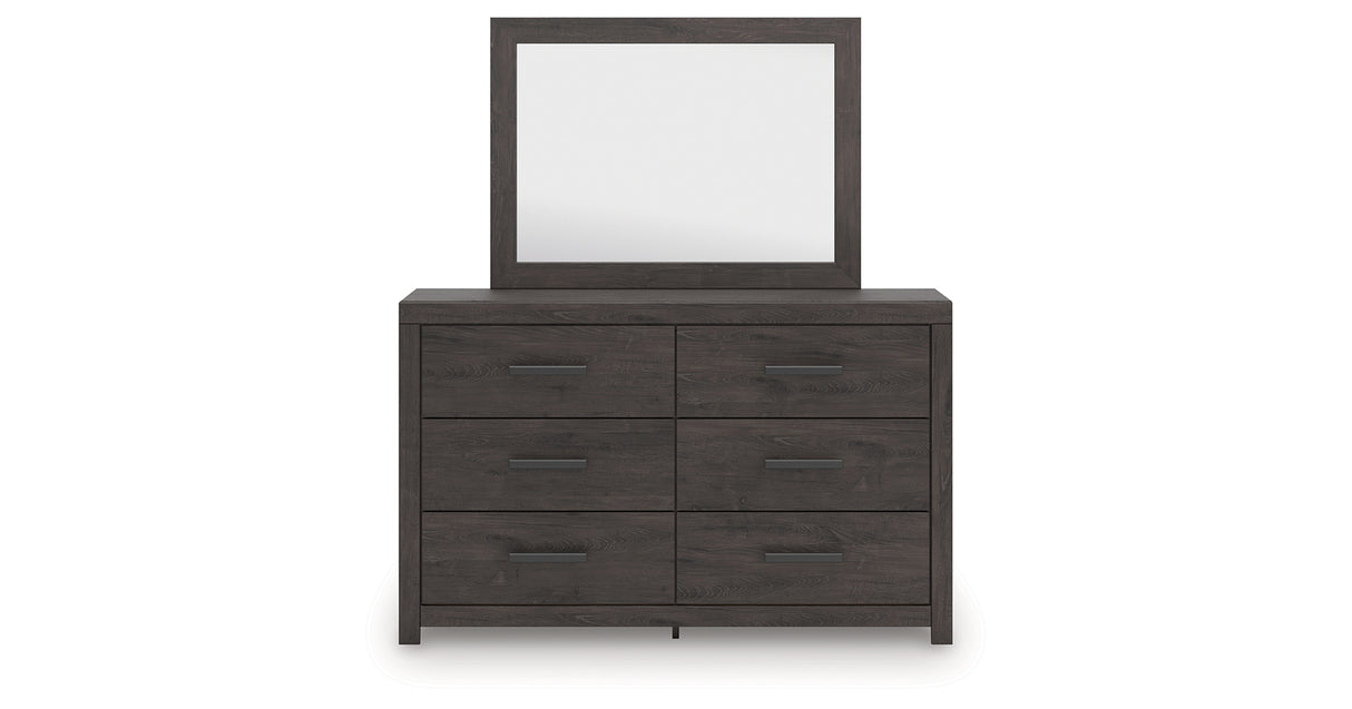 Prendonea Charcoal Dresser and Mirror from Ashley - Luna Furniture