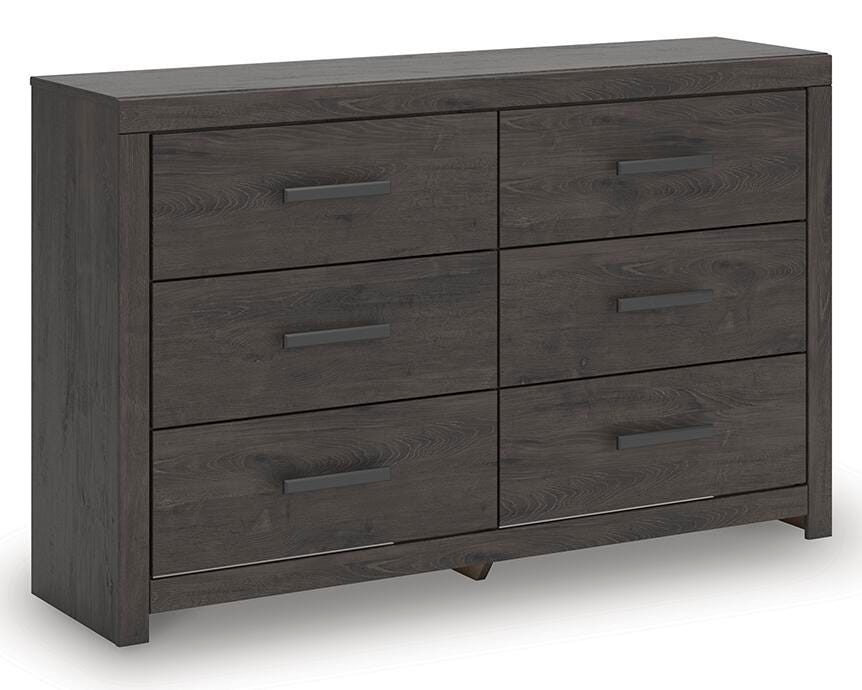 Prendonea Dark Charcoal Queen Panel Bed, Dresser and Nightstand from Ashley Furniture - Luna Furniture