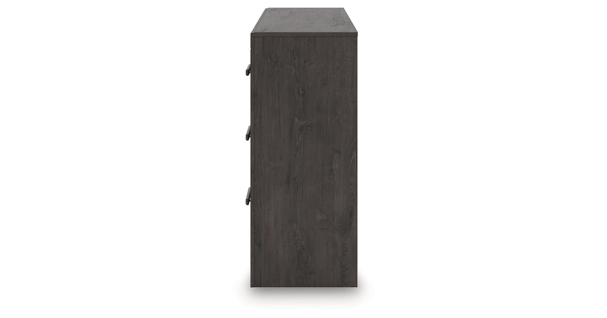 Prendonea Dark Charcoal Queen Panel Bed, Dresser and Nightstand from Ashley - Luna Furniture