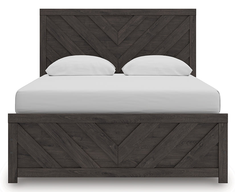 Prendonea Dark Charcoal Queen Panel Bed, Dresser and Nightstand from Ashley - Luna Furniture