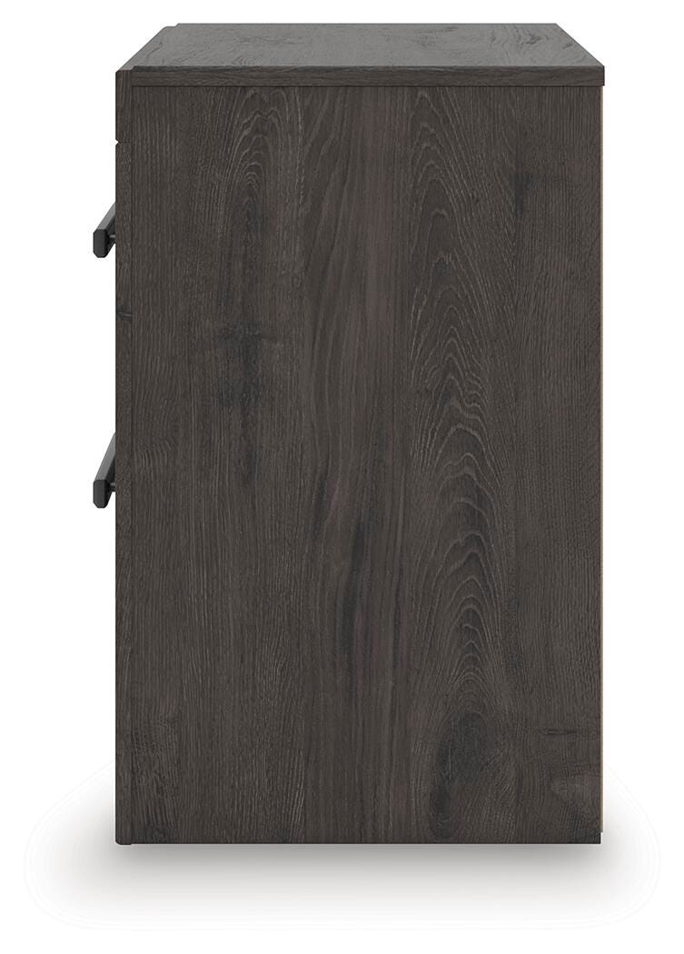 Prendonea Dark Charcoal Queen Panel Bed, Dresser, Mirror and Nightstand from Ashley Furniture - Luna Furniture