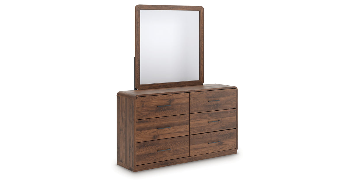 Fortlorn Walnut Brown Dresser and Mirror from Ashley Furniture - Luna Furniture