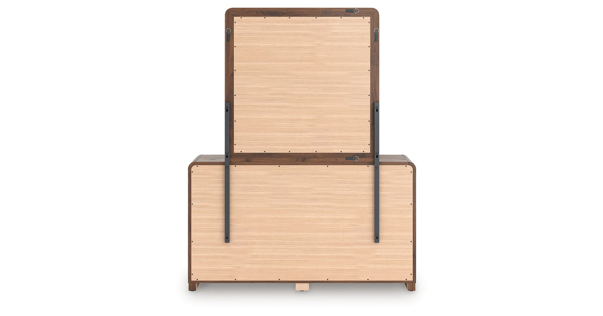 Fortlorn Walnut Brown Dresser and Mirror from Ashley Furniture - Luna Furniture