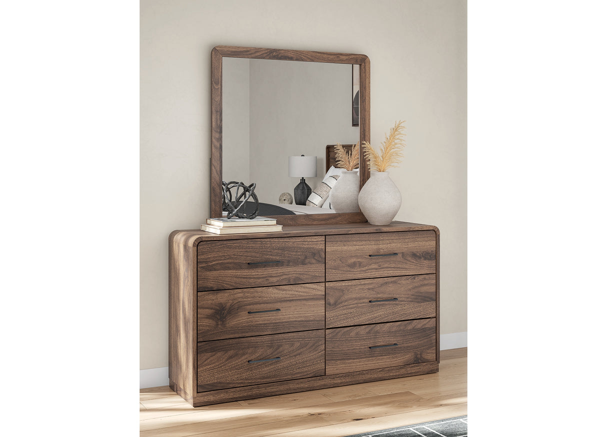 Fortlorn Walnut Brown Dresser and Mirror from Ashley Furniture - Luna Furniture